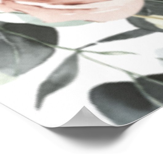 Geometric Stof Roze Trouwfeest Welkom Poster (Hoek)