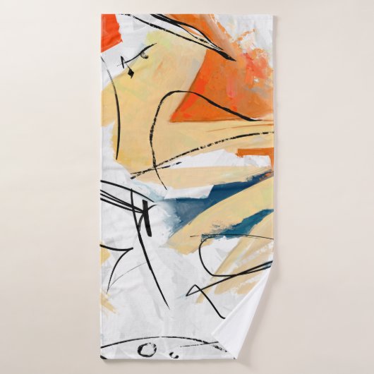 Geometric strokes abstraction. Abstract painting,  Badhanddoek (Badhanddoek)