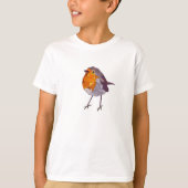 Geometric Style Red Robin T-shirt (Voorkant)