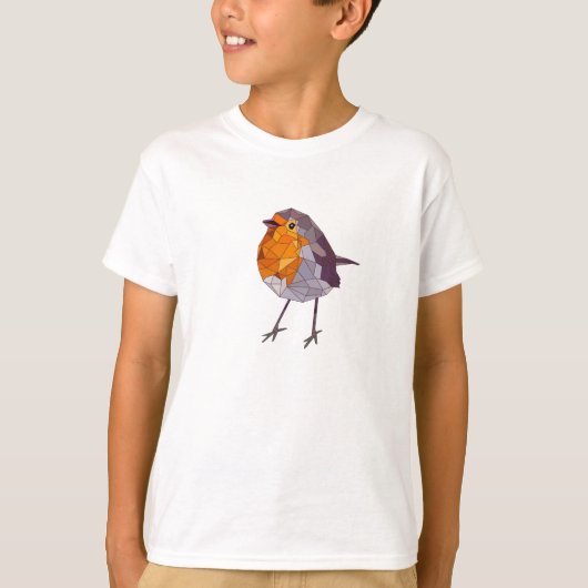 Geometric Style Red Robin T-shirt (Voorkant)