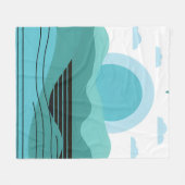 Geometric Sun Mountain Abstract with Tribal Border Fleece Deken (Voorkant (Horizontaal))