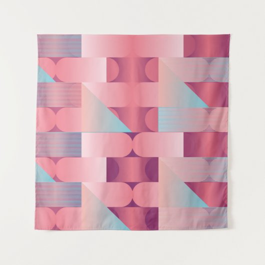 Geometric surface pattern with triangles, circles  wandkleed (Voorkant)