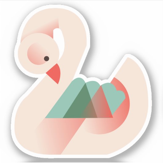 Geometric Swan Sticker (Voorkant)