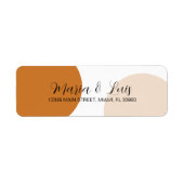 GEOMETRIC Tan Terracotta Circular Wedding Label (Voorkant)
