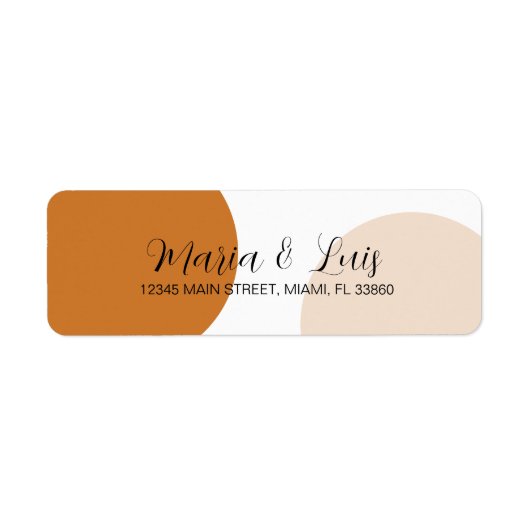 GEOMETRIC Tan Terracotta Circular Wedding Label (Voorkant)