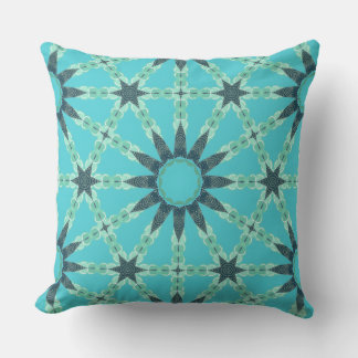 Geometric Teal Blue Sunburst Pillow Kussen