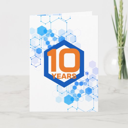 Geometric tech universeel jaar werknemersjubileum kaart (Voorkant)