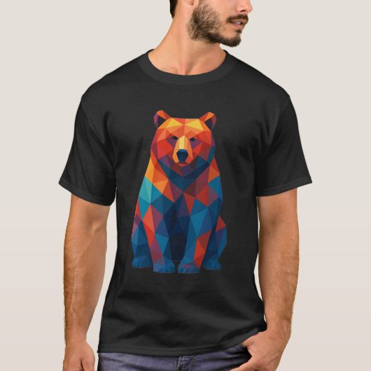 Geometric teddy bear tshirt trending design (Voorkant)