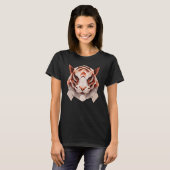 Geometric Tiger Polygon Low Poly Tiger Face T-shirt (Voorkant volledig)