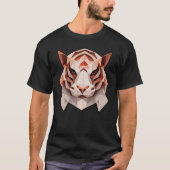 Geometric Tiger Polygon Low Poly Tiger Face T-shirt (Voorkant)