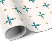 Geometric Tile Gold and green Wrapping Paper Cadeaupapier (Rol Hoek)