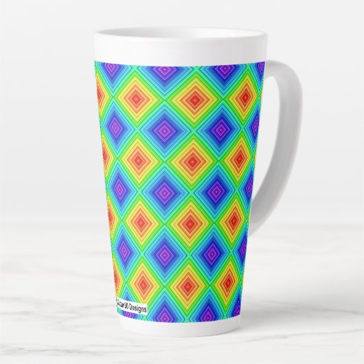 Geometric Topography - Latte Mug Latte Mok (Rechterhoek)