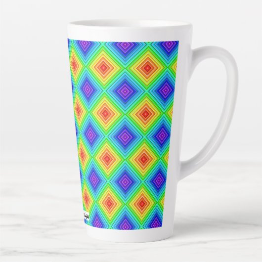 Geometric Topography - Latte Mug Latte Mok (Rechts)