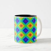 Geometric Topography - Two-Tone Mug Tweekleurige Koffiemok (Voorkant rechts)