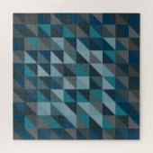 Geometric Triangle Pattern in Blue and Grey Legpuzzel (Horizontaal)