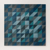 Geometric Triangle Pattern in Blue and Grey Legpuzzel (Verticaal)