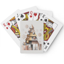 Geometric Triangles Christmas Tree Playing Cards
