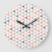 Geometric Triangles Peach Neutrals Modern Pattern Grote Klok (Voorkant)