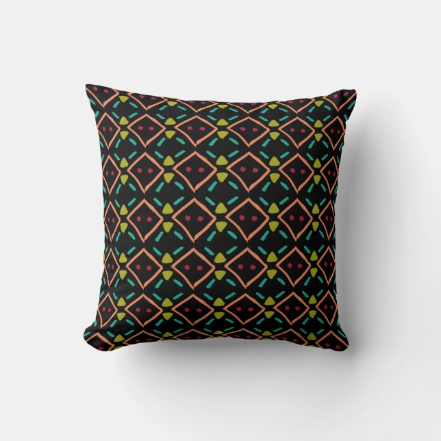 Geometric Tribal Multicolor Print  Kussen (Voorkant)