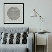 Geometric Tribal Pattern Eclipse Moon Art Print