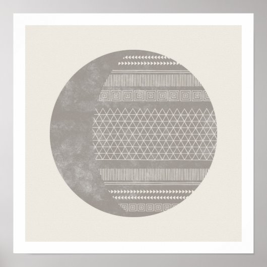 Geometric Tribal Pattern Eclipse Moon Art Print (Voorkant)