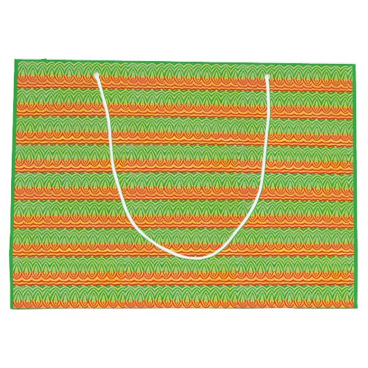 Geometric Tribal Retro Mid-Century Modern Pattern Groot Cadeauzakje (Achterkant)