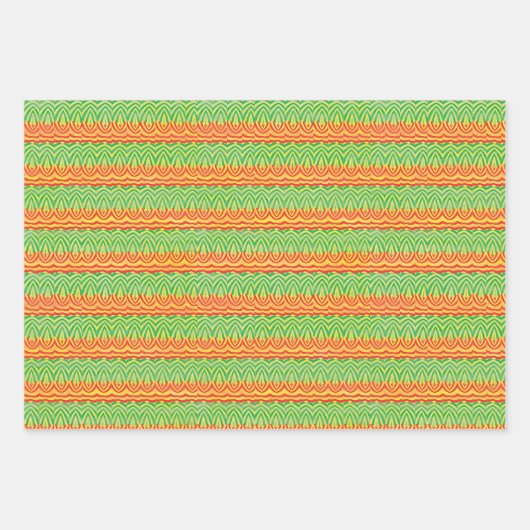 Geometric Tribal Retro Mid-Century Pattern Inpakpapier Vel (Voorkant 3)