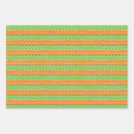 Geometric Tribal Retro Mid-Century Pattern Inpakpapier Vel