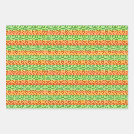 Geometric Tribal Retro Mid-Century Pattern Inpakpapier Vel (Voorkant)