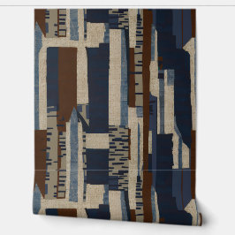 Geometric Tribal (Terracotta + Blue) Luxury Behang