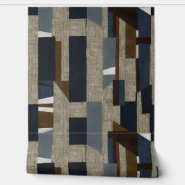 Geometric Tribal (Terracotta + Blue) Luxury Behang