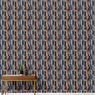 Geometric Tribal (Terracotta + Blue) Luxury Behang