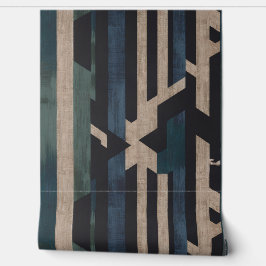 Geometric Tribal (Terracotta + Green) Luxury Behang