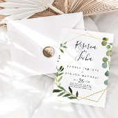 Geometric Tropical Green Leaves Reserva la Fecha Save The Date