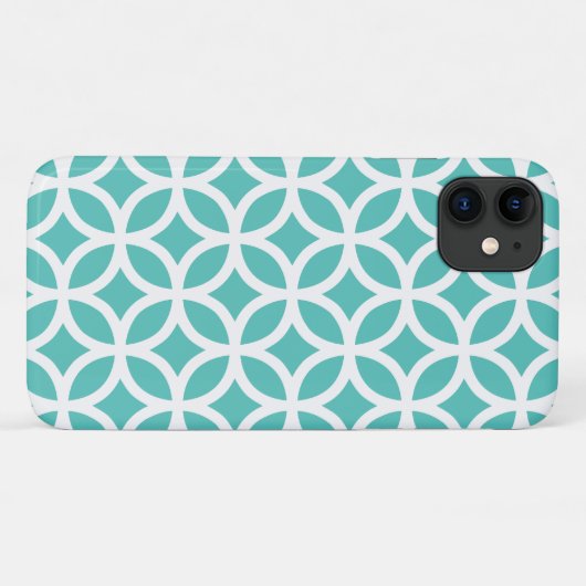 Geometric Turquoise iPhone, Plus en Pro hoesje (Achterkant (horizontaal))