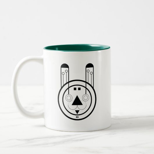 Geometric Usagi Rabbit Zodiac Tweekleurige Koffiemok (Links)