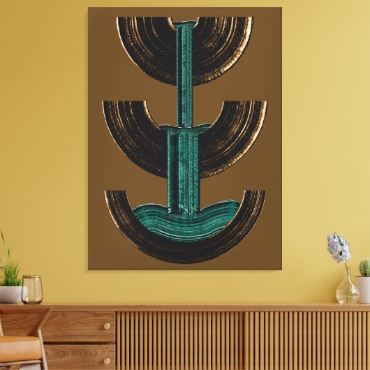 Geometric Vertical Abstract Composition Canvas Afdruk (Insitu (Woonkamer))