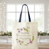 Geometric Watercolor Floral Welcome Tote Bag