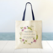 Geometric Watercolor Floral Welcome Tote Bag