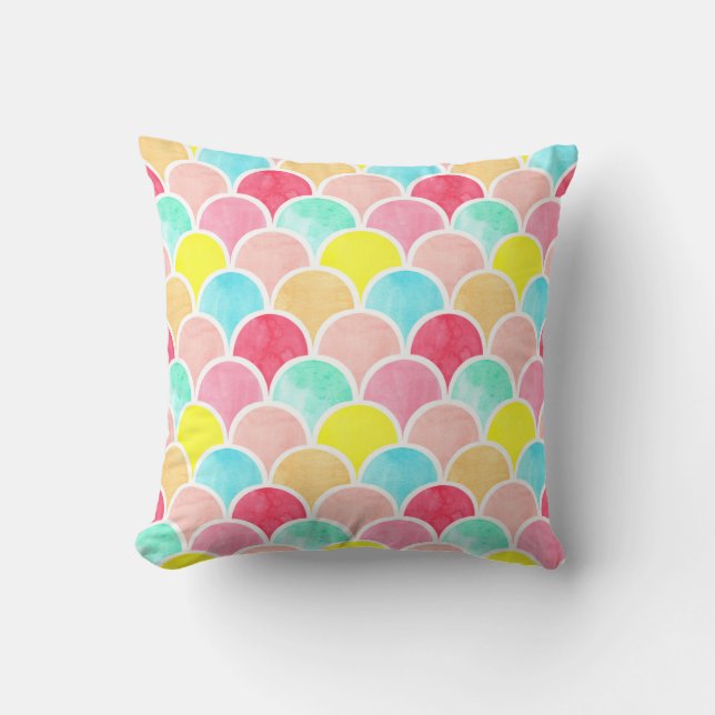 geometric watercolor seamless pattern, scales of m kussen (Voorkant)