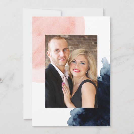 Geometric Wedding Photo van de Waterverf van de ma Kaart (Achterkant)