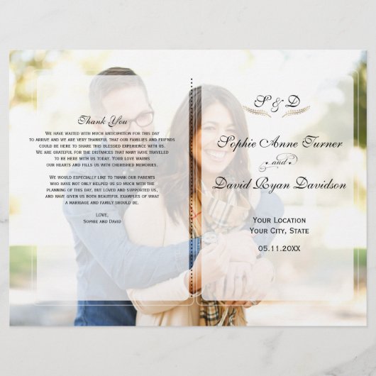 Geometric Wedding Programme van Whimsical Faded Fo (Voorkant)