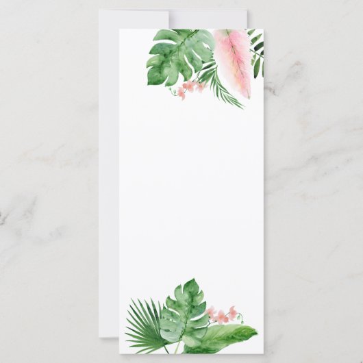 Geometric Wedding Programme Waterverf Tropische Pa (Achterkant)