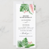 Geometric Wedding Programme Waterverf Tropische Pa (Voorkant)