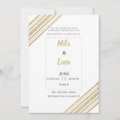 Geometric white and gold typography Wedding Kaart (Voorkant)