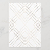 Geometric White Gold Gatsby Calligraphy Wedding Kaart (Achterkant)