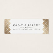 Geometric White Gold Gatsby Huwelijkscadeaus Mini Visitekaartjes (Voorkant)