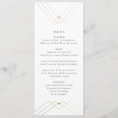 Geometric White Gold Gatsby Tall 2 Wedding Menu (Voorkant)