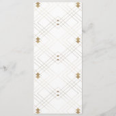 Geometric White Gold Gatsby Tall 2 Wedding Menu (Achterkant)