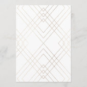 Geometric White Gold Gatsby Tall Wedding Menu (Achterkant)